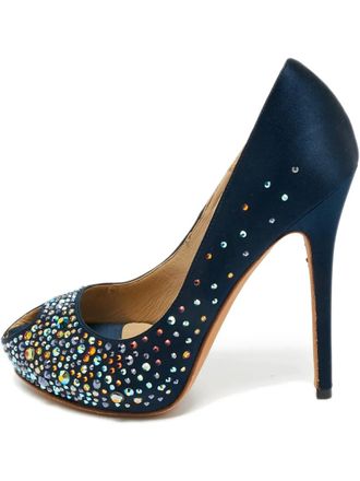 Alexander McQueen Pumps verfraaid met open neus - Blauw
