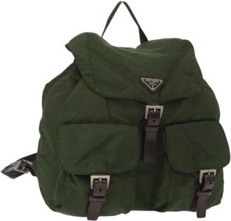 Prada Pre-owned Backpacks, female, Green, Size: ONE SIZE Pre-owned Nylon Backpack