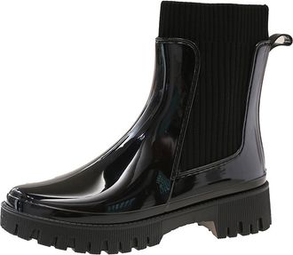 Generic Pangolin Womens Ankle Wellies -Waterproof Chelsea Rain Boots with Knit Sock Collar, Non-Slip Lug Sole, Lightweight Garden & Dog-Walking Wellington Boo