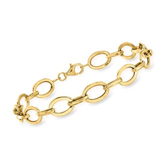 Ross-Simons 14kt Yellow Gold Flat Oval-Link Bracelet