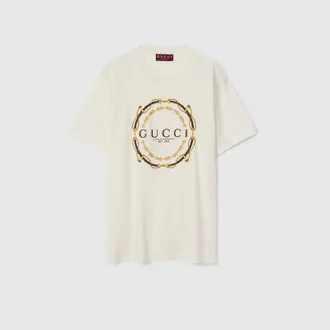 Gucci Cotton Jersey T-shirt With Print, Beige, Ready-to-wear
