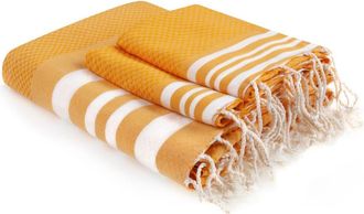 Febronie Futa set de ba&ntilde;o (1+2) algod&oacute;n azafr&aacute;n 100x200+2(40x60)