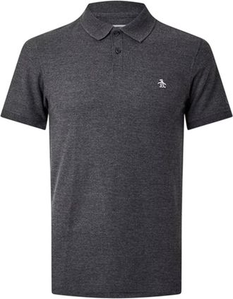 Original Penguin Heren Geborduurd Logo Poloshirt (Houtskool)