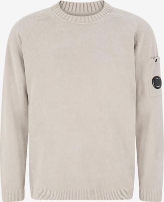 C.P. Company Pullover mit Rundhalsausschnitt aus Baumwolle mit besticktem Logo