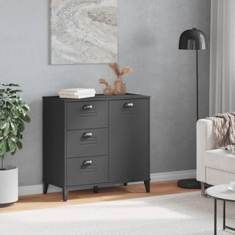 Berkfield Home Sideboard VIKEN Anthracite Grey 80x40x80 cm Engineered Wood in Dark Grey | Size: 80 x 40 x 80 cm