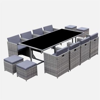 Sweeek Mesa De Jard&iacute;n De Resina Con Capacidad De 12 Plazas