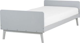 Beliani Cama Individual Moderna Somier De L&aacute;minas De Madera De Pino Gris 90 X 200 Cm Bonnac
