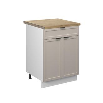 Vicco Mueble Bajo De Cocina Fame-line, Grisbeige, 60 Cm Con Caj&oacute;n, Et Roble
