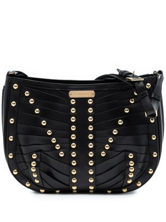 Burberry 2000-2017 leren schoudertas met studs - Zwart