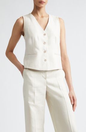 Max Mara Calibri Hybrid Flax Vest in Beige at Nordstrom, Size X-Small