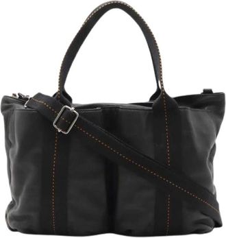 Herm&egrave;s Pre-owned Handbags, female, Black, Size: ONE SIZE Pre-owned Canvas Shoulder Bag