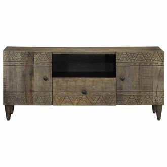 Berkfield Home TV Cabinet Light Grey 105x33.5x46 cm Solid Wood Mango
