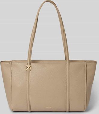 Calvin Klein Shopper mit Label-Detail in Beige, Gr&ouml;&szlig;e 1
