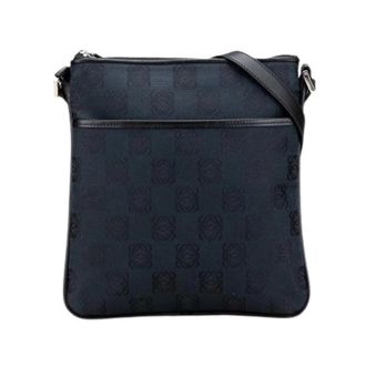Loewe Pre-owned Cross Body Bags, female, Blue, Size: ONE SIZE Pre-owned Canvas Shoulder Bag