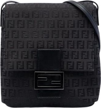 Fendi Pre-owned Cross Body Bags, female, Black, Size: ONE SIZE Pre-owned Vintage Canvas Crossbody Bag