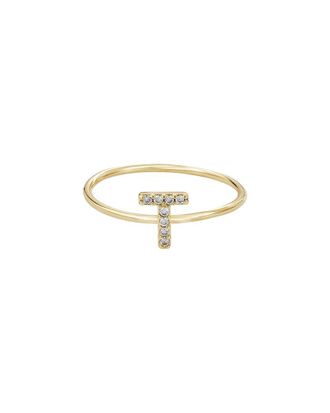 Adornia Adornia 14K Plated Cz Initial Ring