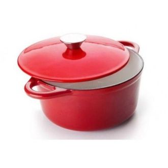 Ibili Cocotte Redonda Ibili 725924r Hierro Fundido 24cm 3.9l Roja