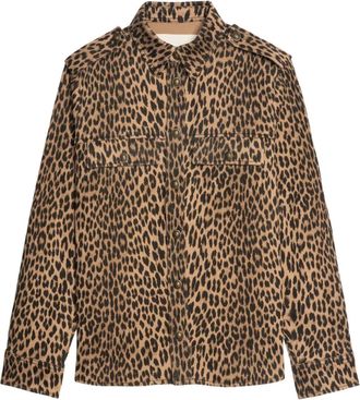 Zadig&Voltaire Camicia leopardata con bottoni - Marrone