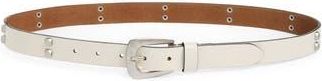 AllSaints Hexagon Studded Leather Belt in Roe /Antique Nickel100 at Nordstrom Rack, Size X-Large