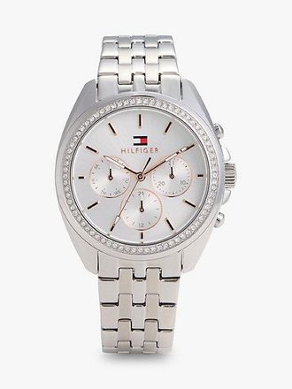 Tommy Hilfiger Stainless Steel Crystal-Embellished Chronograph Watch