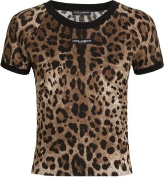 Dolce & Gabbana Tops, Dames, Bruin, M, Dolce & Gabbana T-shirts en Poloshirts