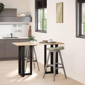 Berkfield Home Modern Bar Table Legs T-Shaped&not;2 pcs Black 40x35x(90-91) cm Steel