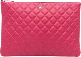 Chanel Pre-owned Clutches, female, Pink, Size: ONE SIZE Pre-owned Leather Clutch