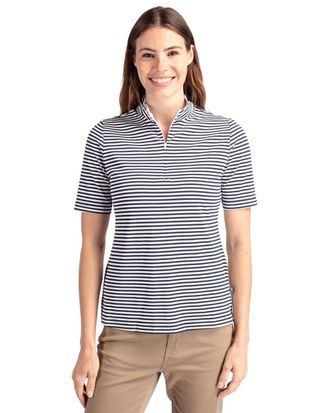 Cutter & Buck Virtue Eco Pique Stripe Recycled Womens Top