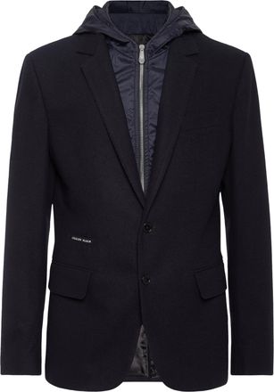 Philipp Plein Waterafstotende wollen blazer met capuchon