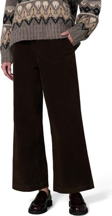 Joe's The Mia High Waist Ankle Wide Leg Faux Suede Jeans in Dark Chocolate at Nordstrom, Size 26