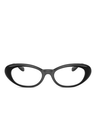 Versace Occhiali ovali con dettaglio Medusa - Nero