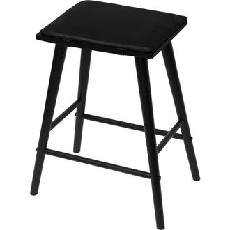 Jonathan Y Designs Peroni Mid-Century Backless Counter Stool, Vegan Leather Cushioned Seat Solid Wood Frame for Kitchen Island Home Bar in Black (26 Counter