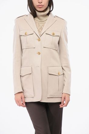 Tagliatore Blazer in Cashmere Utility con Bottoni Effetto Dorato Tagliatore