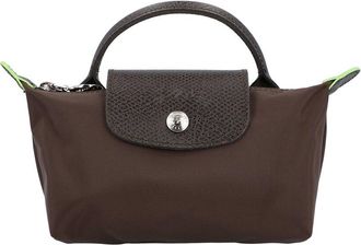 Longchamp Le Pliage Green Canvas Pouch With Handle