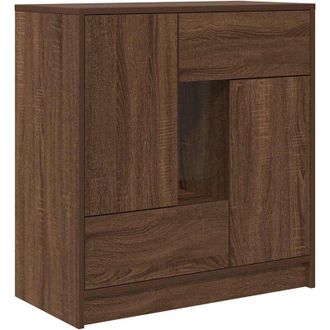 vidaXL Sideboard with Drawers and Doors Brown Oak 70.5x34x74.5 cm Vidaxl