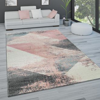 Paco Home Paco Home - Alfombra Sal&oacute;n Pelo Corto Vintage Pastel Motivos Abstractos Distintos Estilos 120x170 Cm, Multicolor