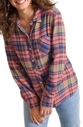 Tommy Bahama Ruby Shores Plaid Shirt in Clay Rose at Nordstrom, Size X-Small