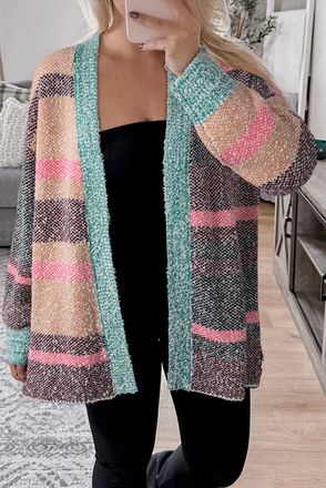 Azura Exchange Gestreepte Open Front Cardigan