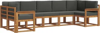 vidaXL Conjunto De Sof&aacute;s De Exterior 7 Uds. Natural Y Antracita Vidaxl