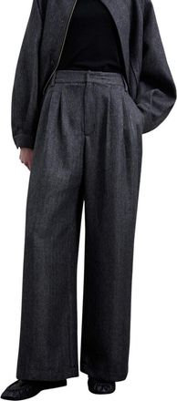 Scalpers Herringbone Pleated Trousers in Grey at Nordstrom, Size 38 Eu