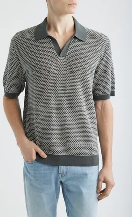 Madewell Johnny Collar Sweater Polo in Stormy Spruce at Nordstrom, Size Xx-Large