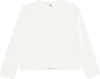 Toteme Klassieke compact gebreide cardigan - Dames - Blouses - Wit - S - Overhemden