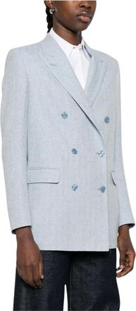Tagliatore Jassen, Dames, Blauw, M, Wol, Jasmine Double-breasted Jacket
