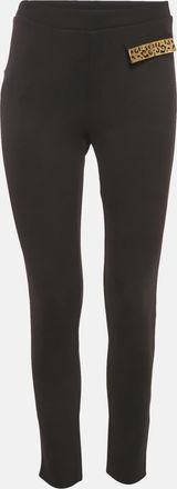 Roberto Cavalli Black Gabardine Pocket Detail Leggings