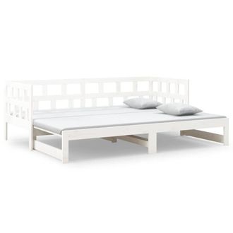 Berkfield Home Pull-out Day Bed White Solid Wood Pine 2x(90x200) cm
