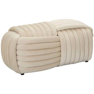 Dmora Panca Calcea, Panchina multiuso, Seduta per ospiti, Cassapanca multifunzione, 90x45 h45 cm, Crema - Dmora