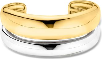 Ross-Simons Silver and 14kt Gold-Plated Cuff Bracelet