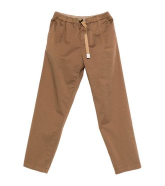 White Sand Brown Flat Front Pants