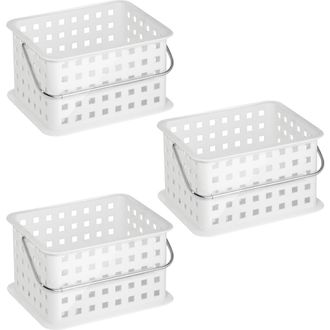 iDesign Small Stackable Shower Basket - Set of 3 - Clear/Frost - Made in USA in White at Nordstrom