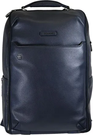 Piquadro Blue Zaino Viaggio Structured Pebbled Backpack
